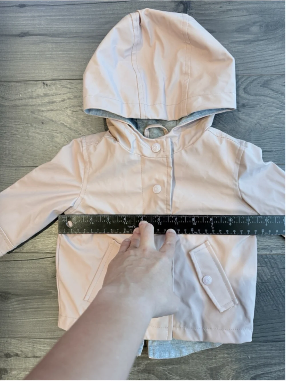 Gymboree Blush Pink Hooded Rain Jacket 3-6M Minimalist Baby Coat Scandi Coastal